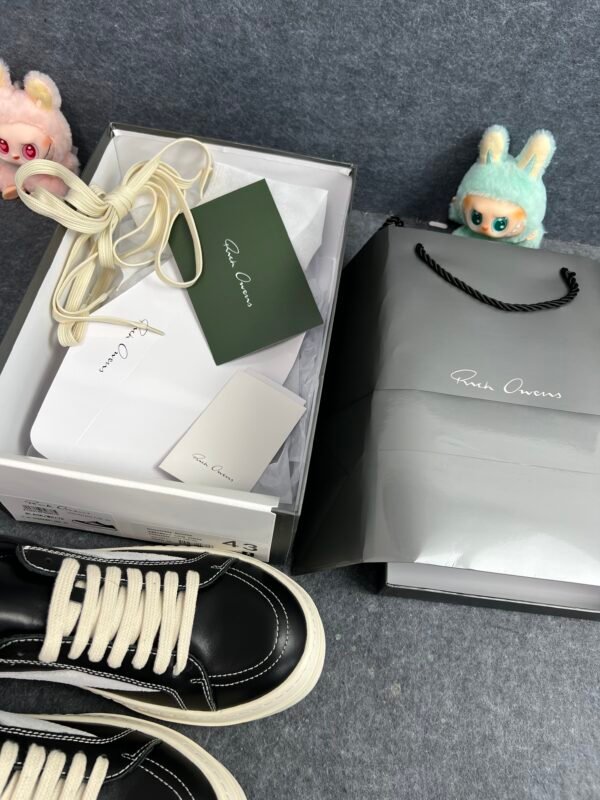 Rick Owens Vintage Leather Sneaker Black Milk
