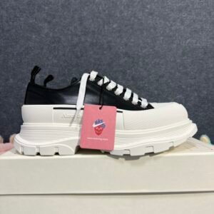 Alexander McQueen Tread Slick Low Lace Up Black White FW21