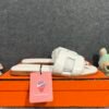 Hermes Oran Sandal Blanc Box Calfskin Leather