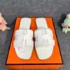 Hermes Oran Sandal Blanc Box Calfskin Leather