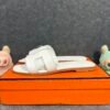 Hermes Oran Sandal Blanc Box Calfskin Leather