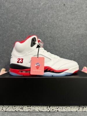 Jordan 5 Retro Fire Red Black Tongue