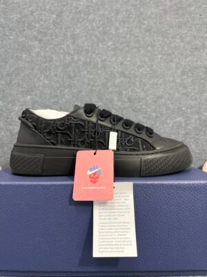 Dior B33 Sneaker Black Smooth Calfskin Oblique Raised Embroidery