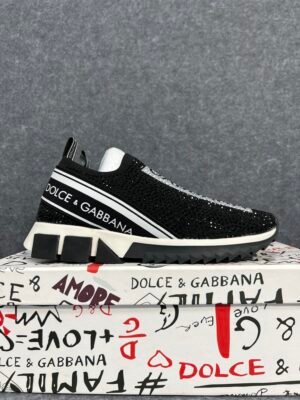 Dolce & Gabbana Sorrento Slip On Black Crystal