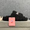 Balenciaga Furry Slide Black White