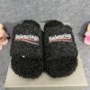 Balenciaga Furry Slide Black White