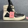 Rick Owens Geobasket High Black Milk & Chrome Hearts