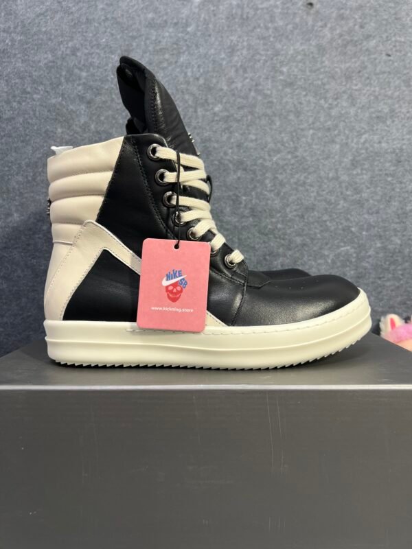 Rick Owens Geobasket High Black Milk & Chrome Hearts