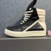 Rick Owens Geobasket High Black Milk & Chrome Hearts