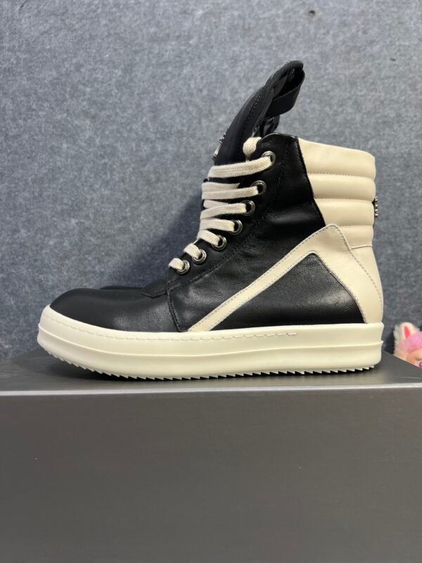 Rick Owens Geobasket High Black Milk & Chrome Hearts