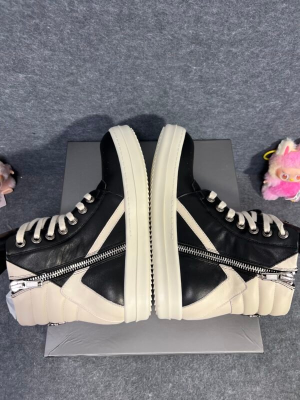 Rick Owens Geobasket High Black Milk & Chrome Hearts
