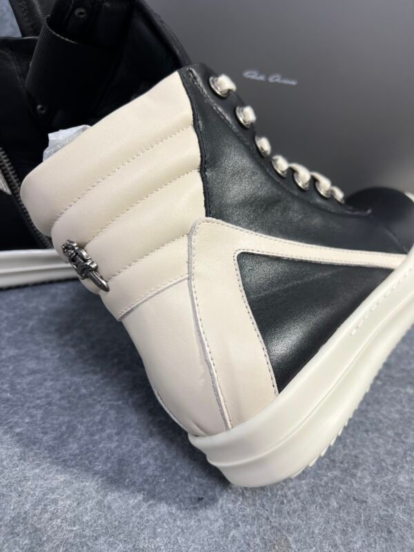 Rick Owens Geobasket High Black Milk & Chrome Hearts