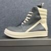 Rick Owens Geobasket High Grey and white