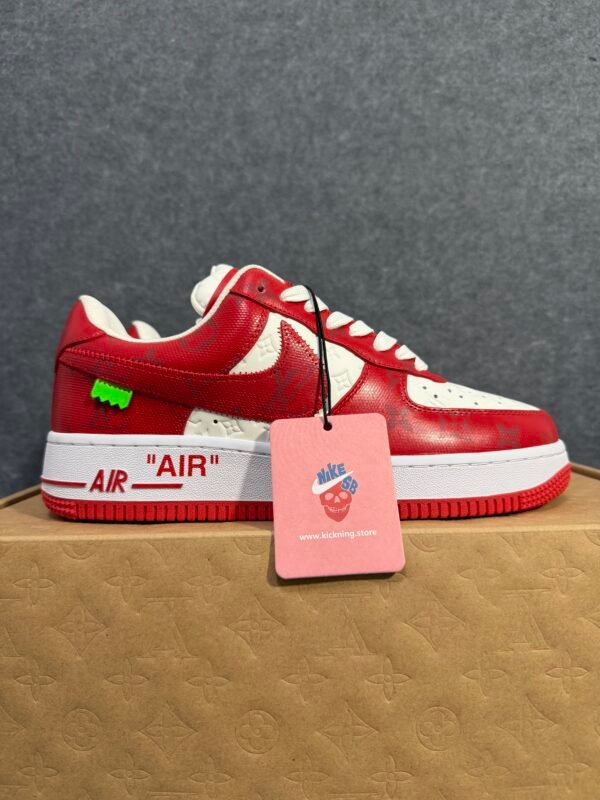 Louis Vuitton Nike Air Force 1 Low By Virgil Abloh White Red