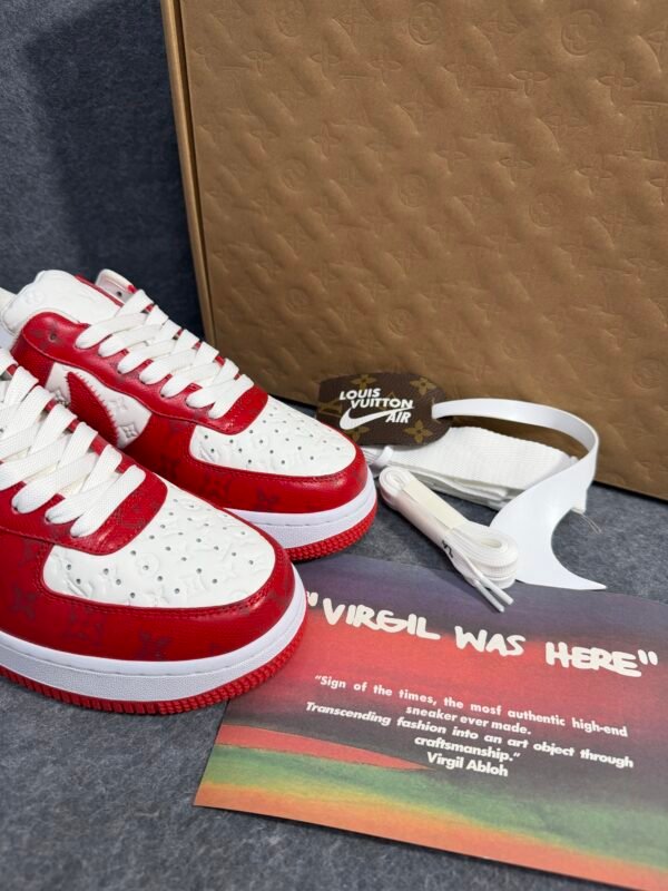 Louis Vuitton Nike Air Force 1 Low By Virgil Abloh White Red