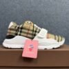 Burberry Ramsey Vintage Check Suede Leather Archive Biege White