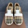 Burberry Ramsey Vintage Check Suede Leather Archive Biege White