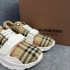 Burberry Ramsey Vintage Check Suede Leather Archive Biege White