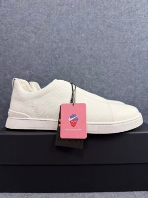 Zegna Deerskin Triple Stitch White
