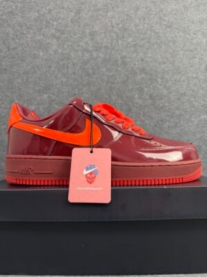 Nike Air Force 1 Low Patent Leather Dark Team Red Safety Orange